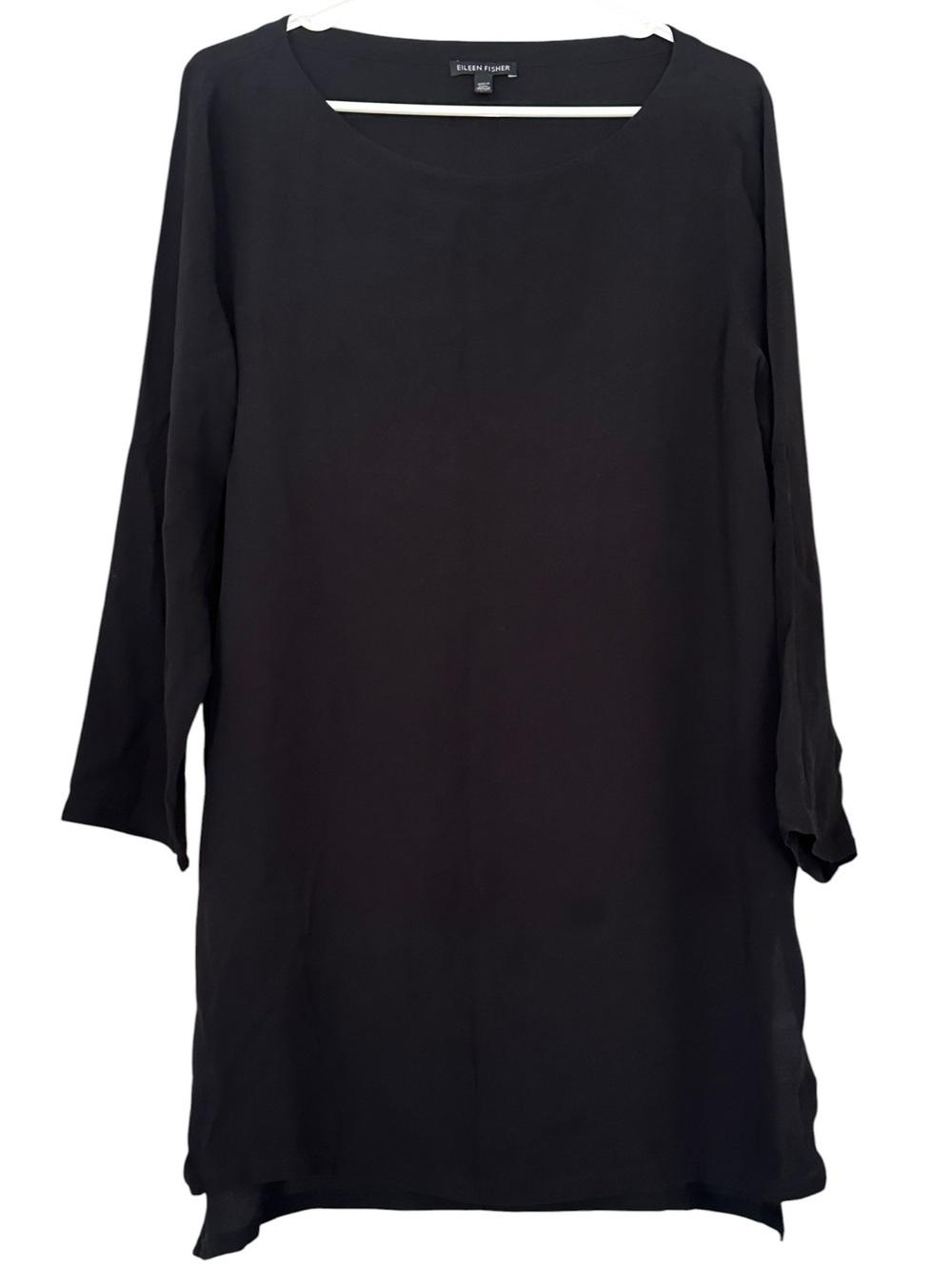 Eileen Fisher Black Long Sleeve Silk Tunic Size‎ Small 📦